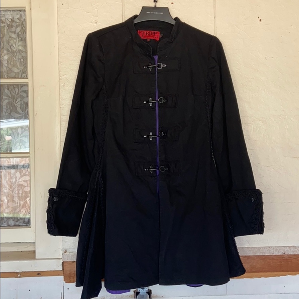 Tripp NYC Peacoat with Lace Detail